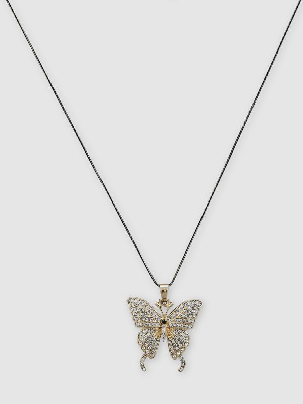 Globus Women Gold-Plated Butterfly Statement Necklace