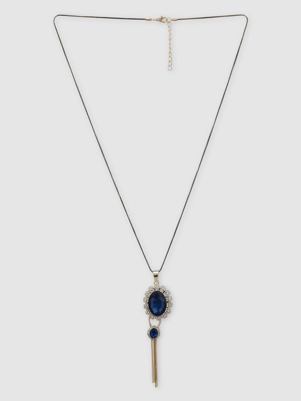 Globus Women Navy Gold-Plated Statement Necklace