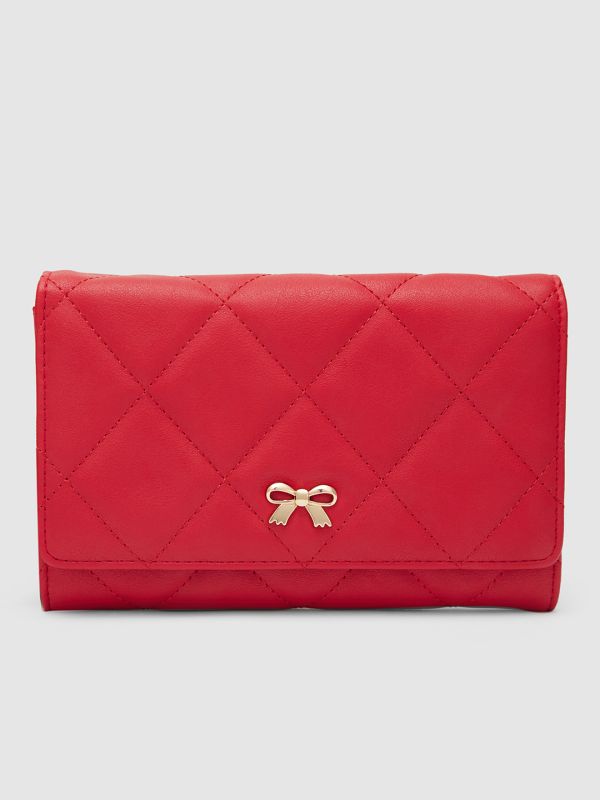 Globus Women Red Textured Vegan Leather Pouch Sling Bag