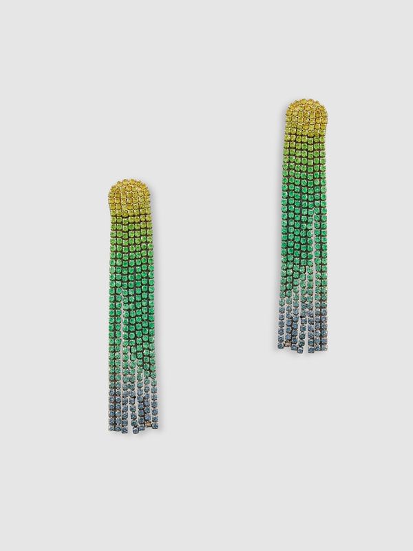 Globus Women Green Gold-Plated Contemporary Drop Earrings