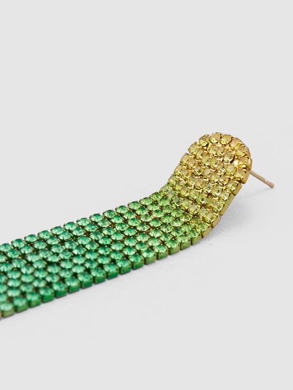 Globus Women Green Gold-Plated Contemporary Drop Earrings