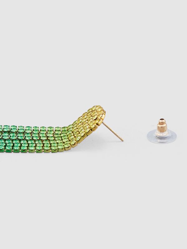Globus Women Green Gold-Plated Contemporary Drop Earrings