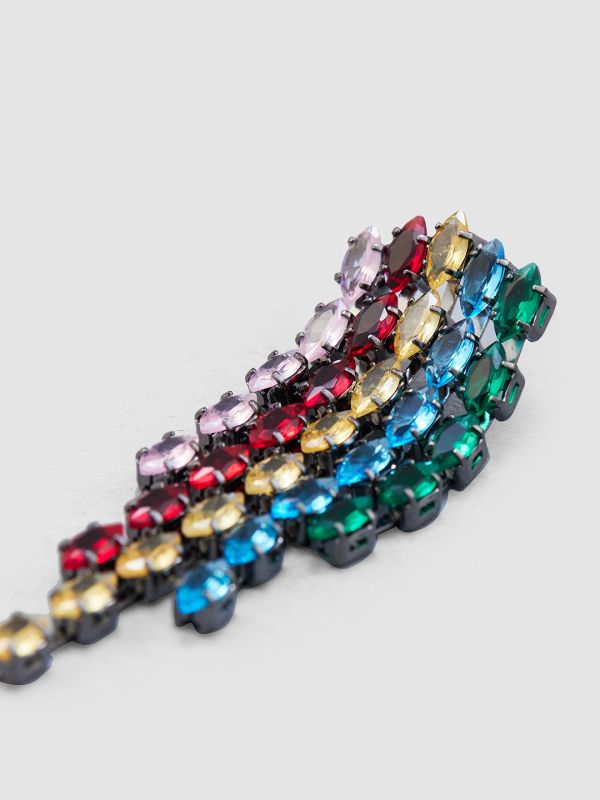 Globus Women Multi Rhodium-Plated Contemporary Drop Earrings