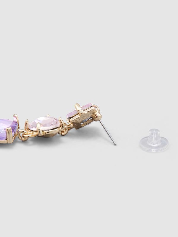 Globus Women Pink Purple Gold-Plated Classic Drop Earrings