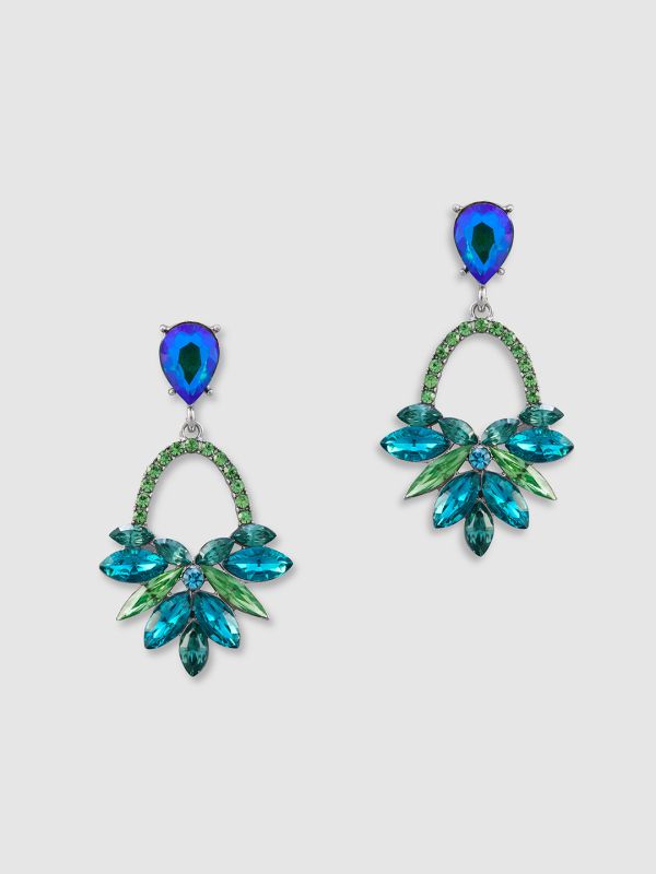 Globus Women Silver-Plated Floral Drop Earrings