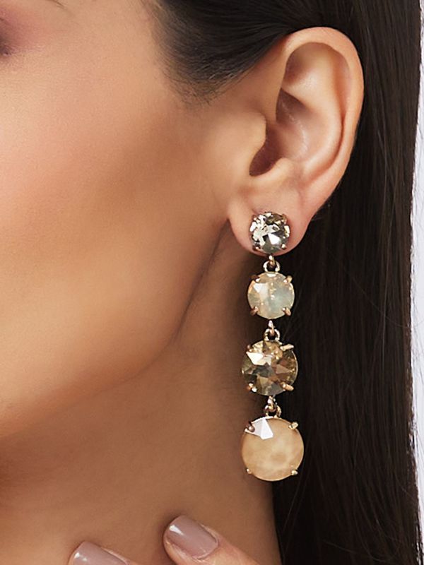 Globus Women Gold-Plated Circular Drop Earrings