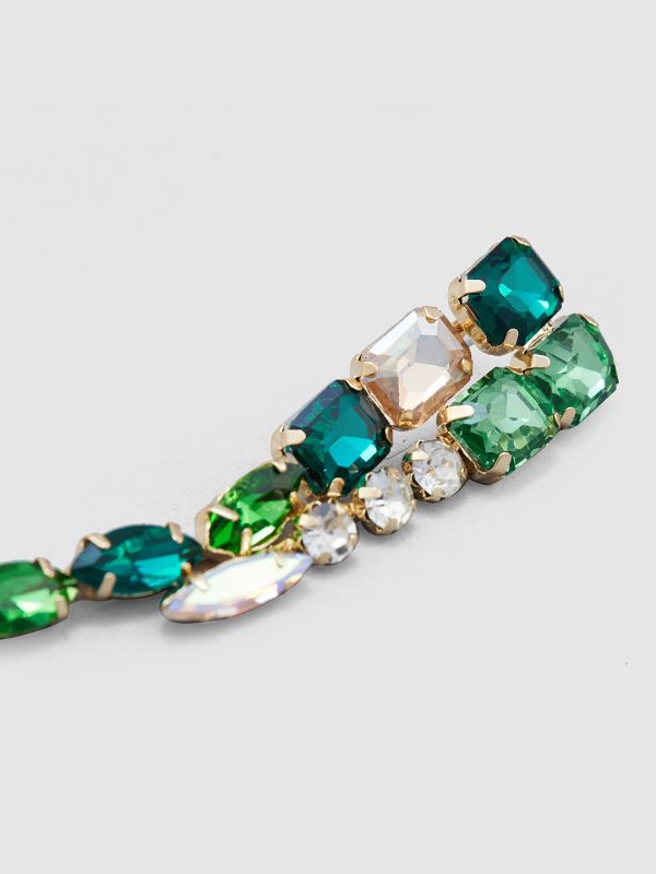 Globus Women Green Gold-Plated Contemporary Drop Earrings