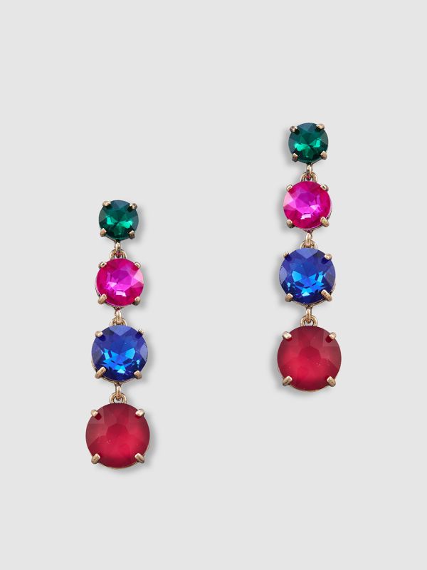 Globus Women Multi Rose Gold Plated Classic Drop Earrings