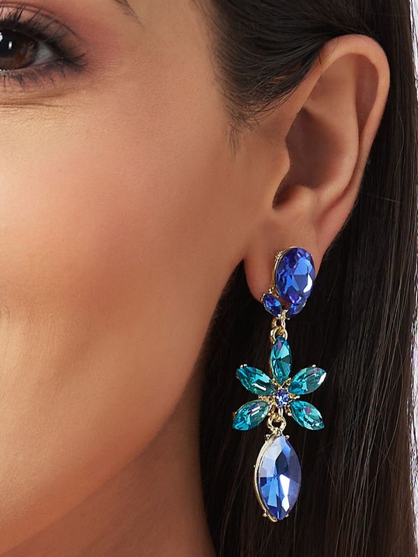 Globus Women Gold-Plated Floral Drop Earrings