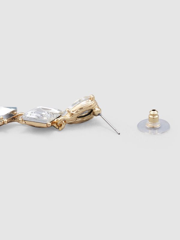Globus Women White Gold-Plated Teardrop Shaped Drop Earrings
