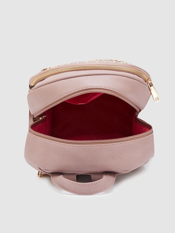 Globus Women Taupe Solid Smart Casual Backpack