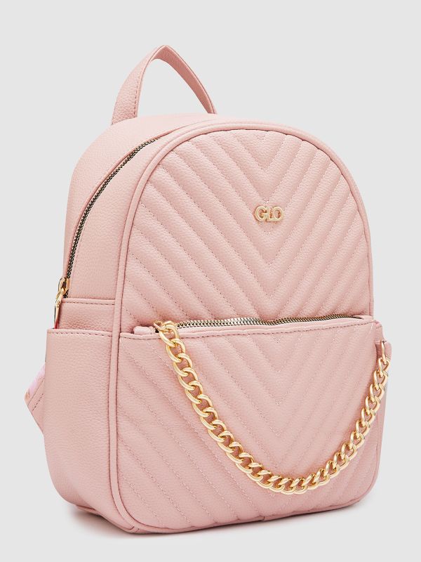 Globus Women Taupe Textured Smart Casual Backpack