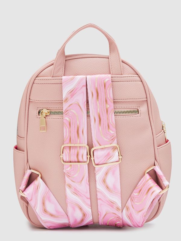 Globus Women Taupe Textured Smart Casual Backpack