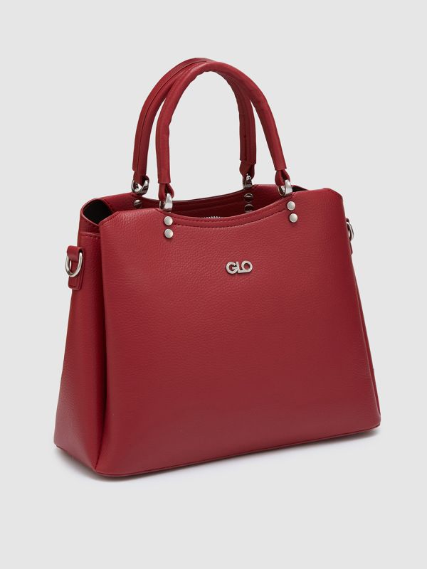 Globus Women Red Textured Casual Handheld Bag