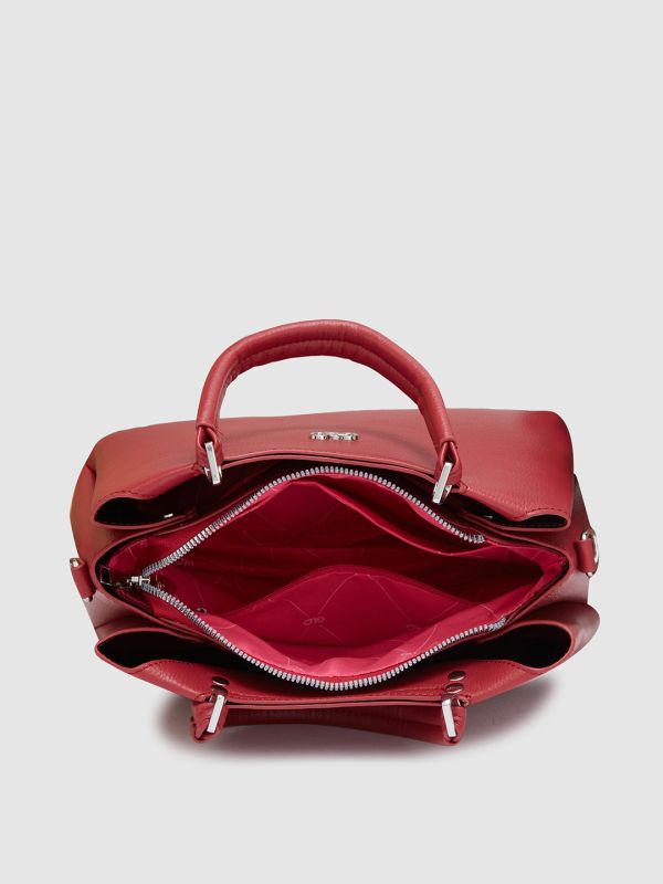 Globus Women Red Textured Casual Handheld Bag