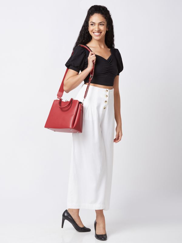 Globus Women Red Textured Casual Handheld Bag