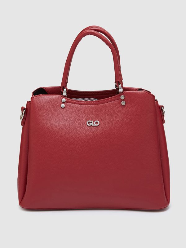 Globus Women Red Textured Casual Handheld Bag