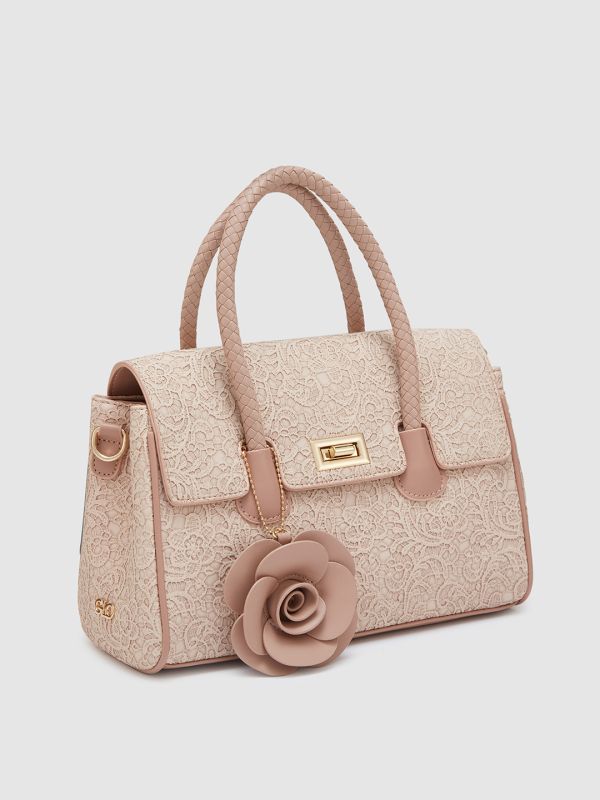 Globus Women Nude Textured Casual Handheld Bag