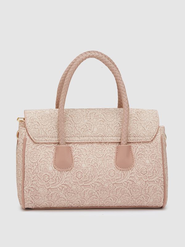 Globus Women Nude Textured Casual Handheld Bag