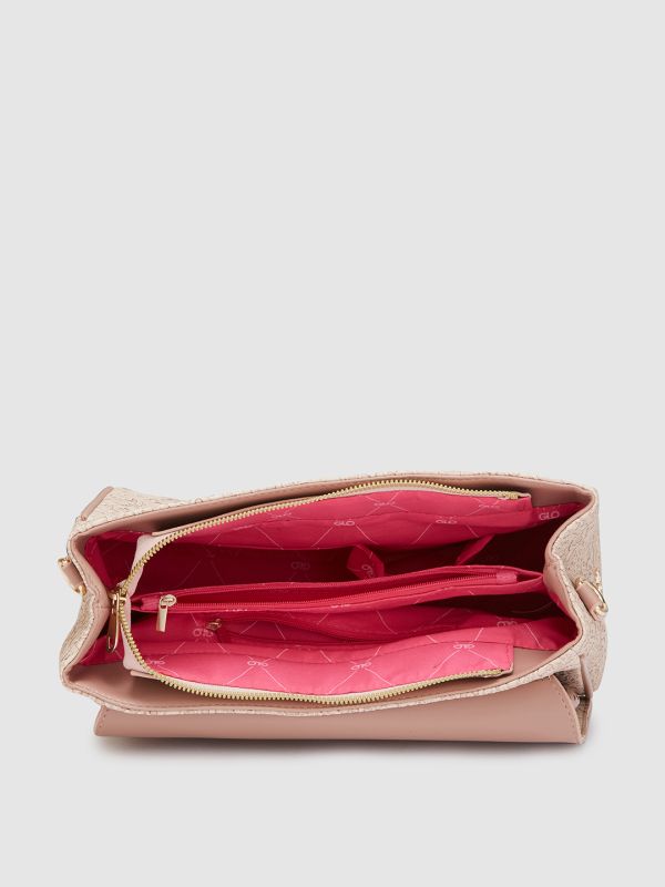 Globus Women Nude Textured Casual Handheld Bag