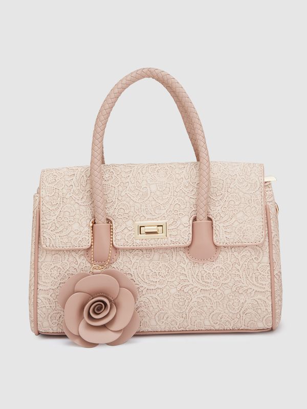 Globus Women Nude Textured Casual Handheld Bag