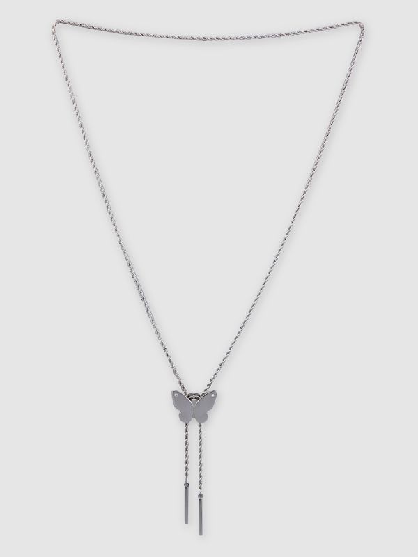 Globus Women Silver-Plated Butterfly Minimal Chain