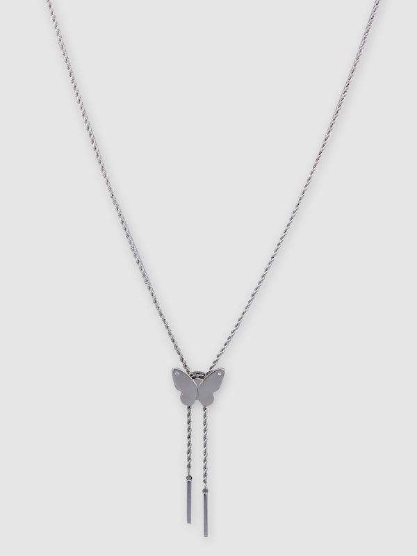 Globus Women Silver-Plated Butterfly Minimal Chain