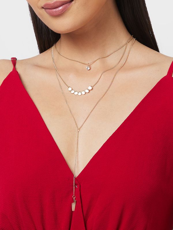 Globus Women Gold-Plated Minimal Layered Necklace