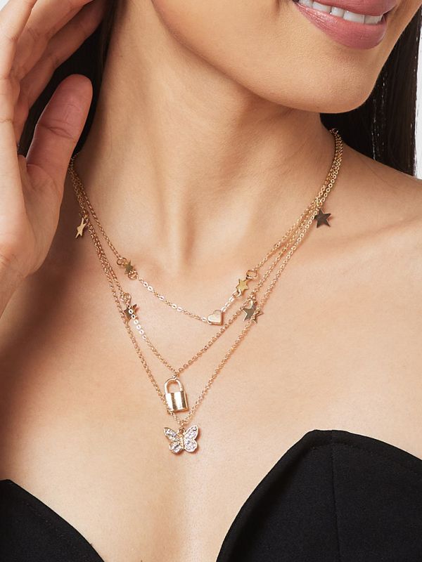 Globus Women Gold-Plated Minimal Layered Necklace