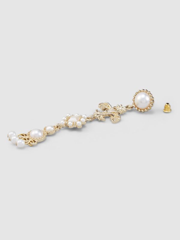 Globus Women Gold-Plated Pearl Classic Drop Earrings