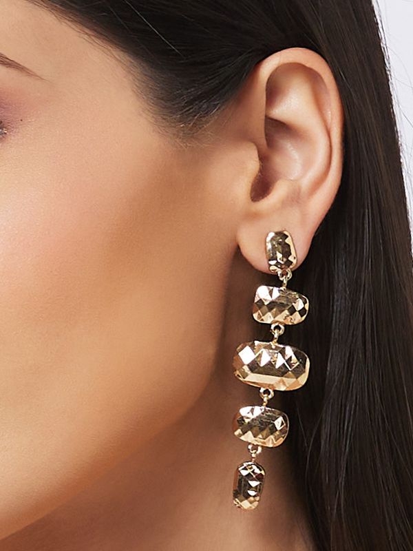 Globus Women Gold-Plated Geometric Drop Earrings