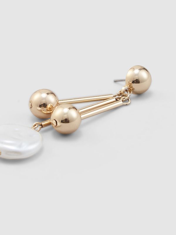 Globus Women Gold-Plated Pearls Contemporary Drop Earrings