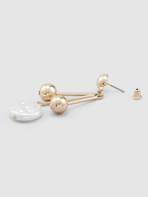Globus Women Gold-Plated Pearls Contemporary Drop Earrings