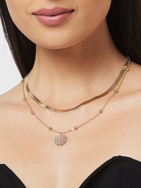 Globus Women Gold-Plated Minimal Layered Necklace