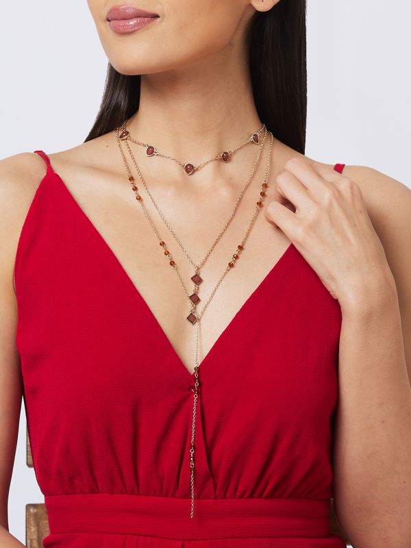 Globus Women Gold-Plated Statement Layered Necklace