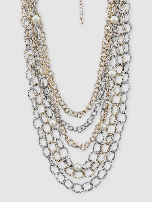 Globus Women Gold-Plated Pearls Statement Layered Necklace