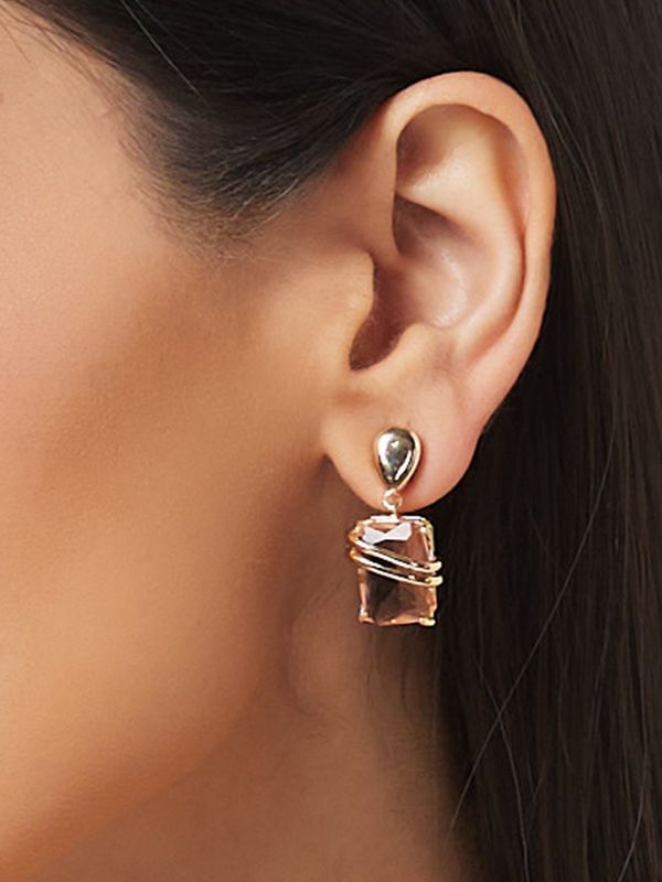Globus Women Gold-Plated Geometric Drop Earrings