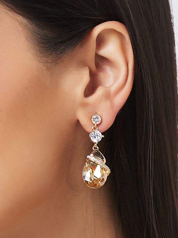 Globus Women Gold-Plated Oval Drop Earrings