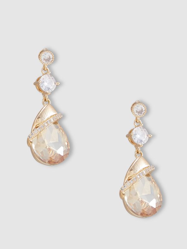 Globus Women Gold-Plated Oval Drop Earrings