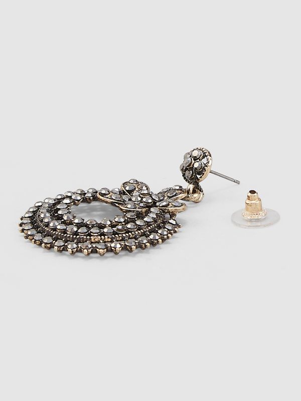 Globus Women Anti Gold Plated Circular Drop Earrings