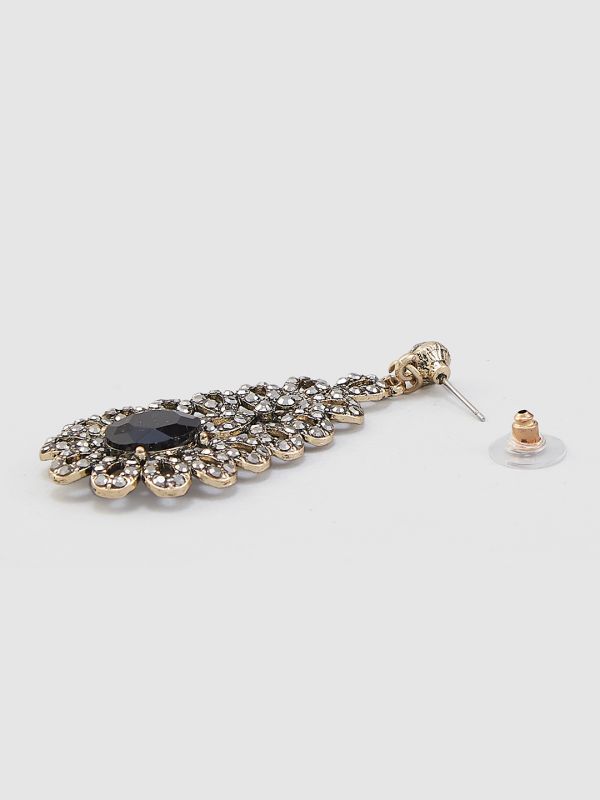 Globus Women Anti Gold Plated Oval Drop Earrings