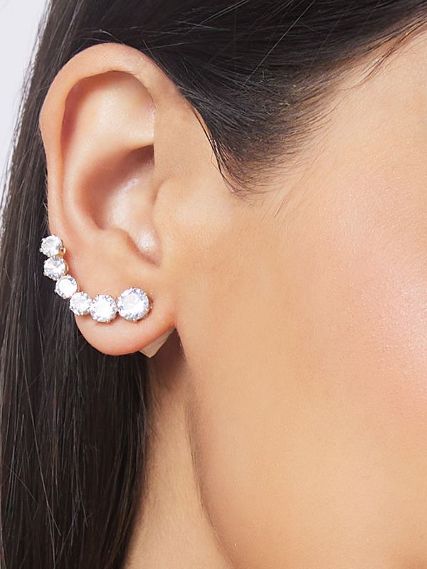Globus Women Gold-Plated Crescent Shaped Drop Earrings
