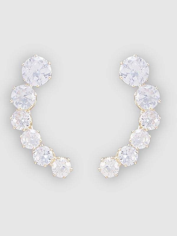 Globus Women Gold-Plated Crescent Shaped Drop Earrings