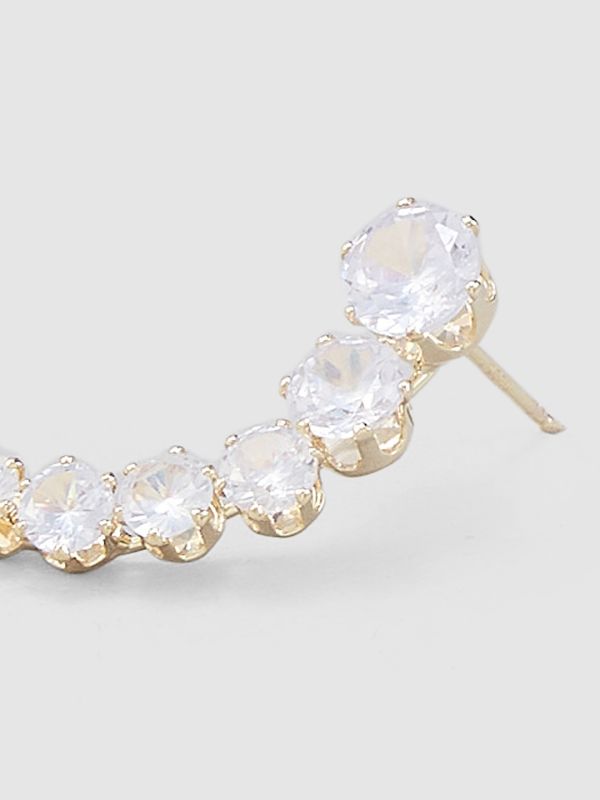 Globus Women Gold-Plated Crescent Shaped Drop Earrings