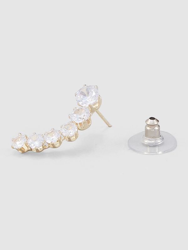 Globus Women Gold-Plated Crescent Shaped Drop Earrings