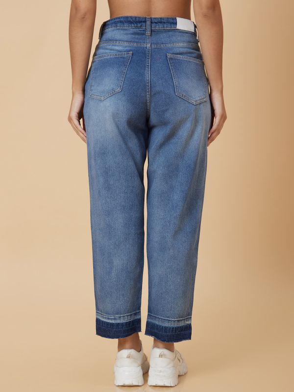 Globus Women Blue Boyfriend Fit Mid Rise Jeans