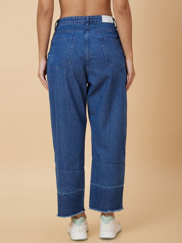 Globus Women Blue Boyfriend Fit Mid Rise Jeans