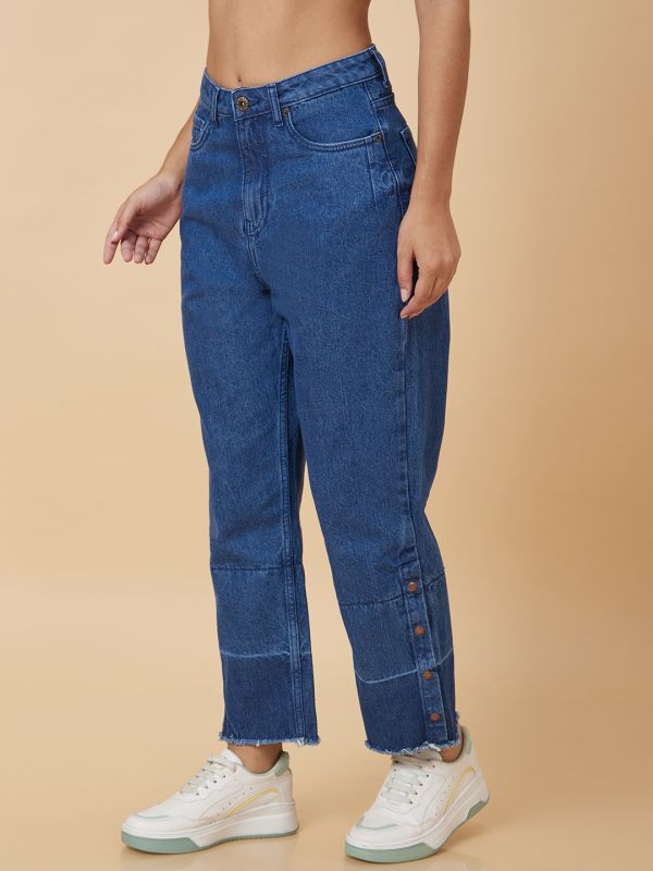 Globus Women Blue Boyfriend Fit Mid Rise Jeans