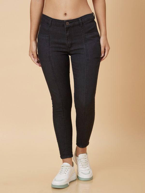 Globus Women Black Skinny Fit Mid Rise Jeans