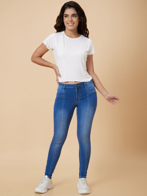 Globus Women Blue Skinny Fit Mid Rise Jeans